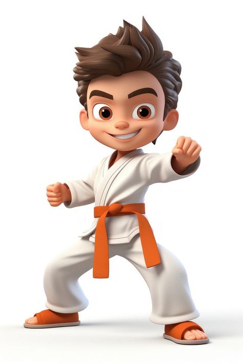 Karate cartoon sports cute. AI generated Image by rawpixel.